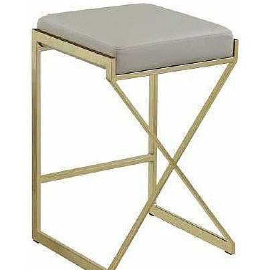 Comedor Casa Muebles | Bar Stool With Taupe Leatherette Seat 24"