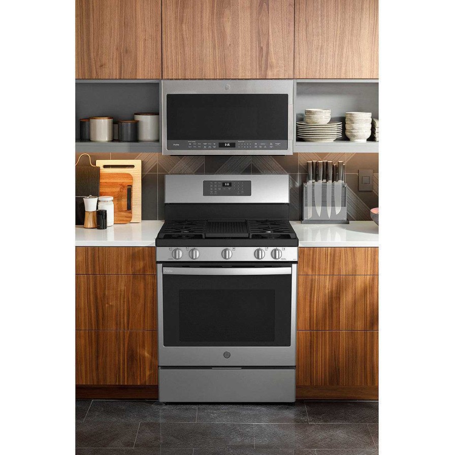 Enseres Casa Muebles | Ge Profile Smart 30" Free-Standing Self Clean Gas Fingerprint Resistant Range With No Preheat Air Fry