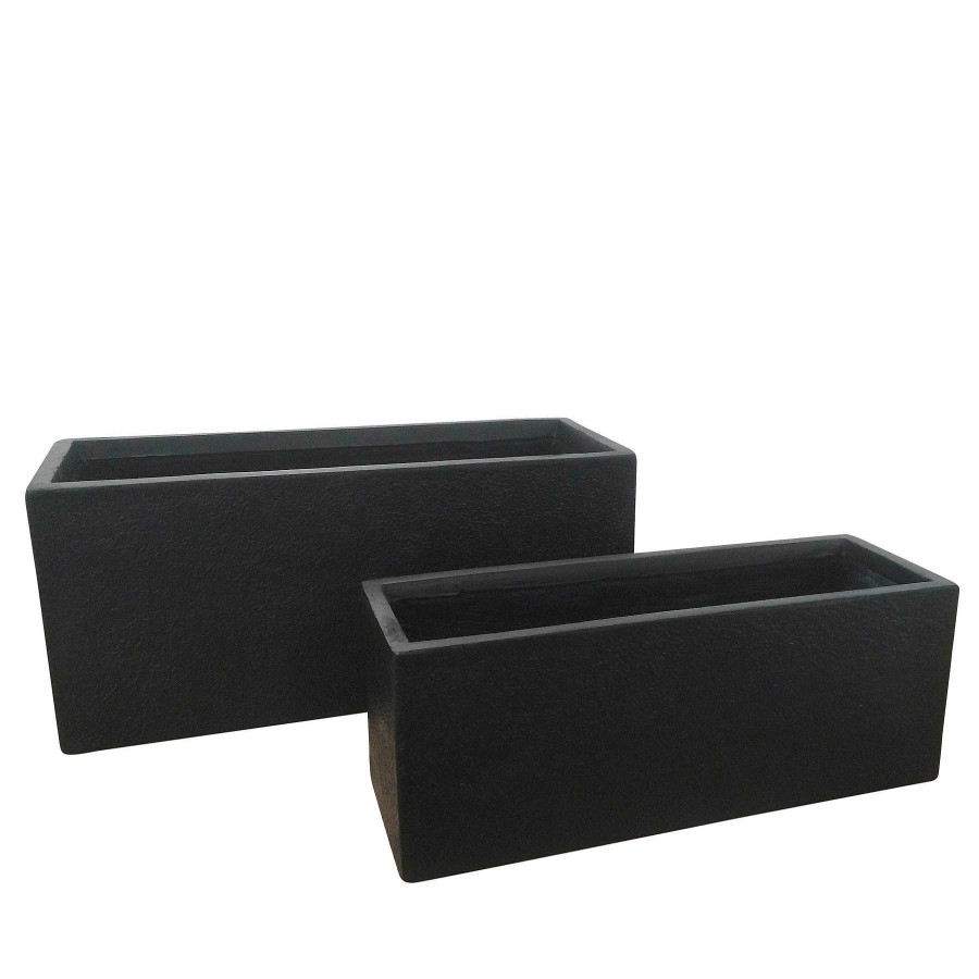 Decor Casa Muebles | Resin, Set De 2 24/28"D Nested Rectangular Planters, Bl