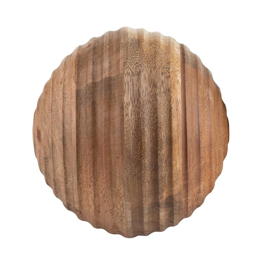 Decor Casa Muebles | 6" Wooden Orb W/ Ridges, Natural