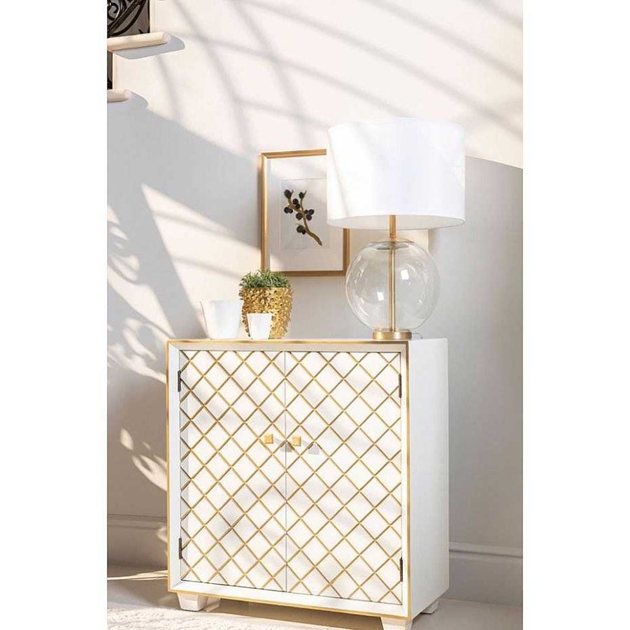 Salas Casa Muebles | Belinda 2-Door Accent Cabinet White And Gold