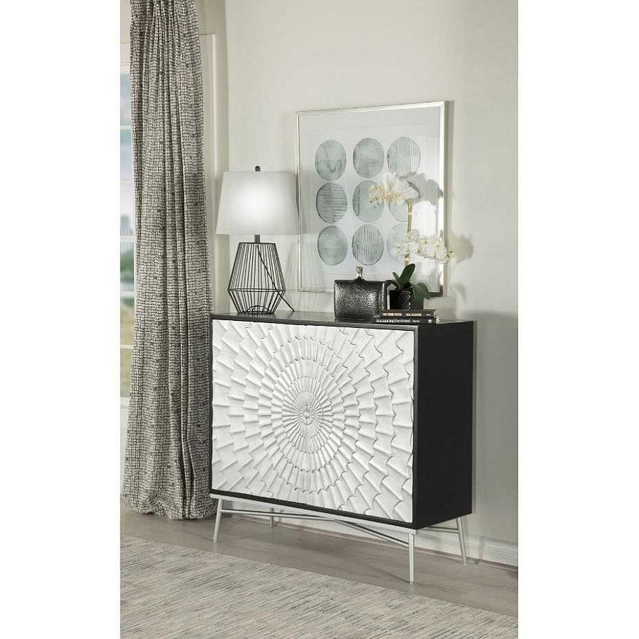 Salas Casa Muebles | Josie Rectangular 2-Door Accent Cabinet Black And Silver