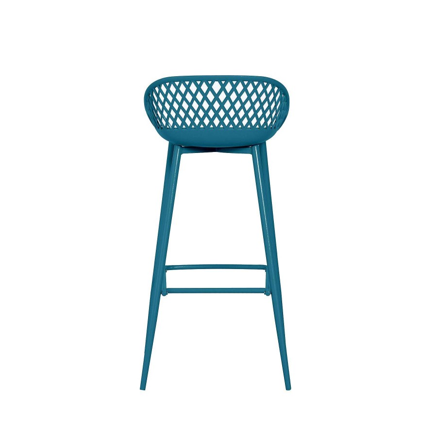 Comedor Casa Muebles | Elisa Plastic & Metal Barstool Blue