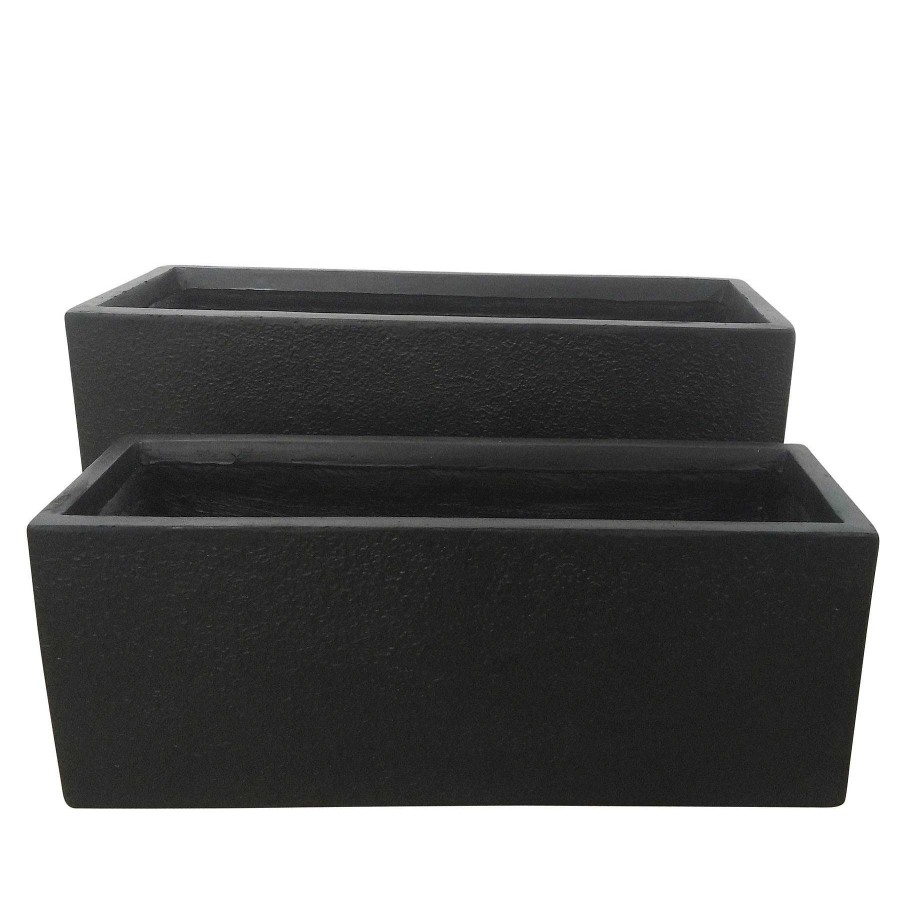 Decor Casa Muebles | Resin, Set De 2 24/28"D Nested Rectangular Planters, Bl