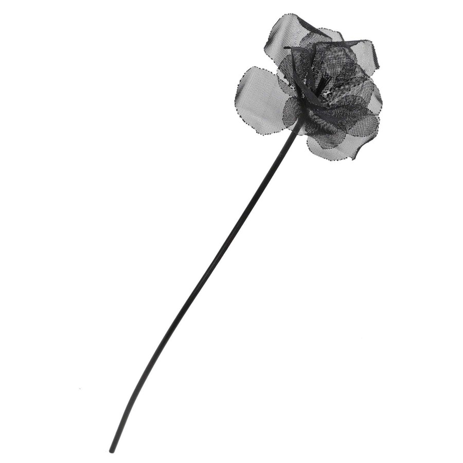 Decor Casa Muebles | 19" Metal Flower Deco, Black