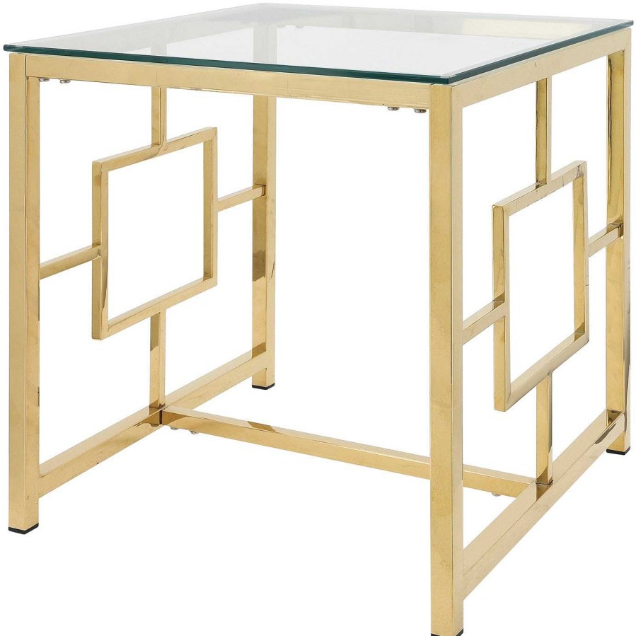 Salas Casa Muebles | Gold Metal/Glass Accent Table, Kd