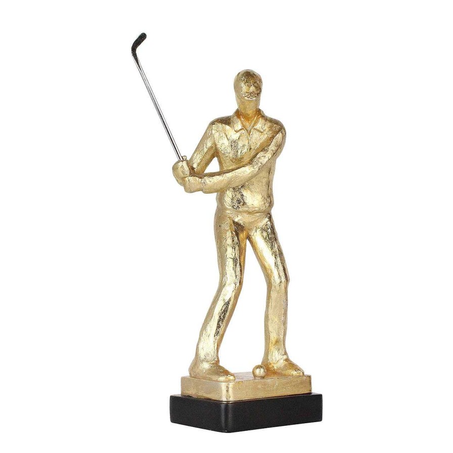 Decor Casa Muebles | Resin 13" Golf Figurine, Gold