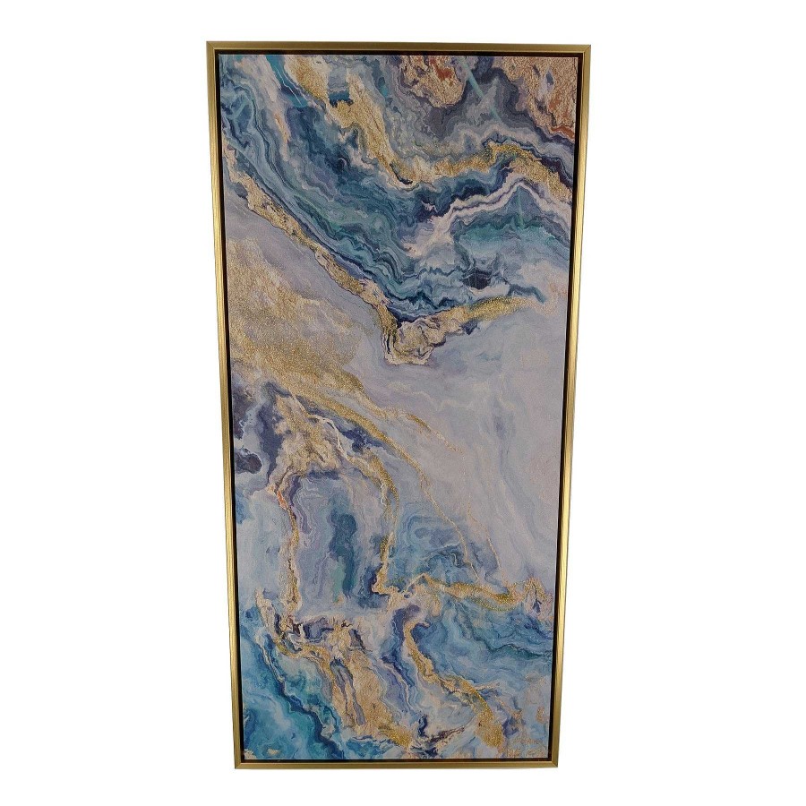 Decor Casa Muebles | Framed Art W/Hand Painted Details 15.75" X 31.5"