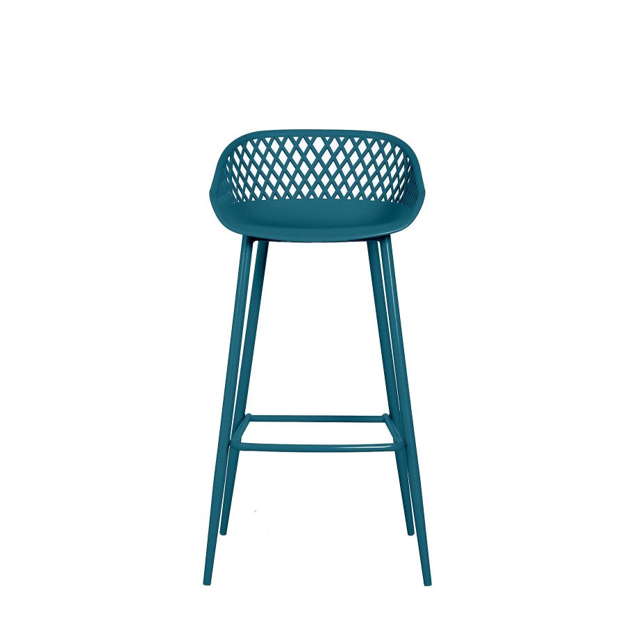 Comedor Casa Muebles | Elisa Plastic & Metal Barstool Blue