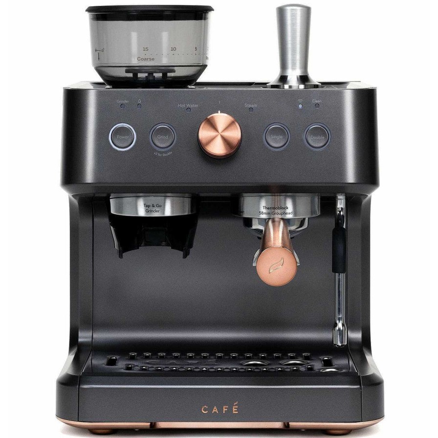 Enseres Casa Muebles | Caf Bellissimo Semi Automatic Espresso Machine + Frother / Matte Black