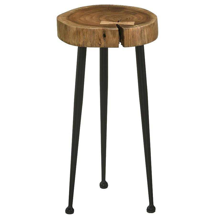 Salas Casa Muebles | Keith Round Wood Top Side Table Natural And Black