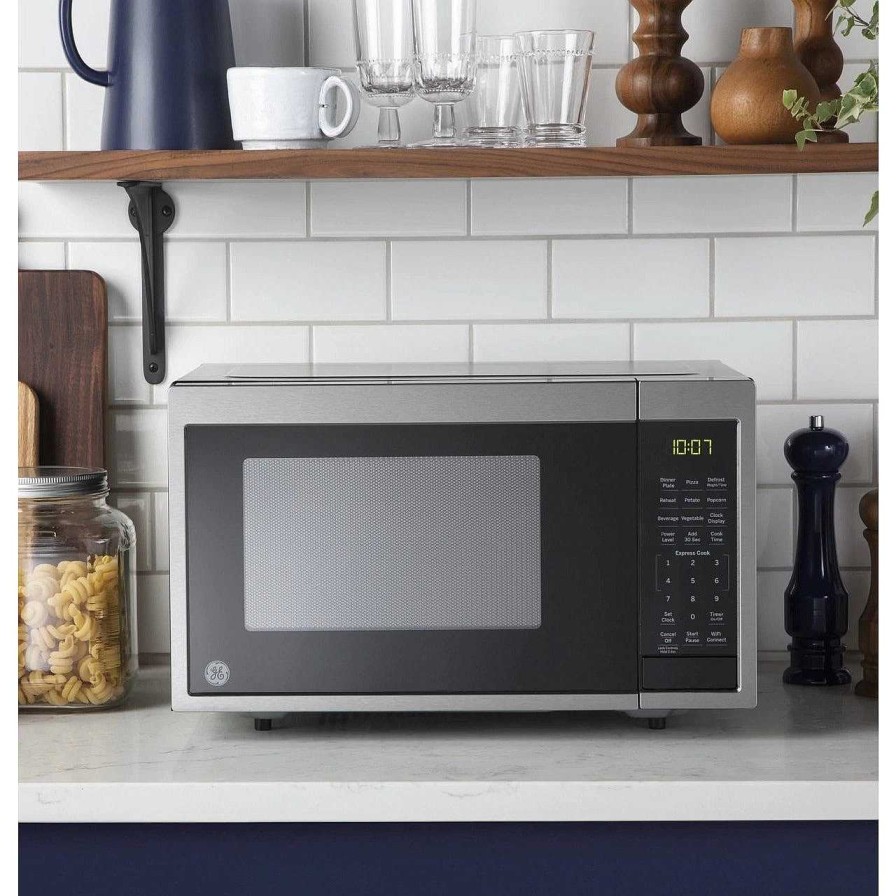 Enseres Casa Muebles | Ge® 0.9 Cu. Ft. Capacity Smart Countertop Microwave Oven With Scan-To-Cook Technology