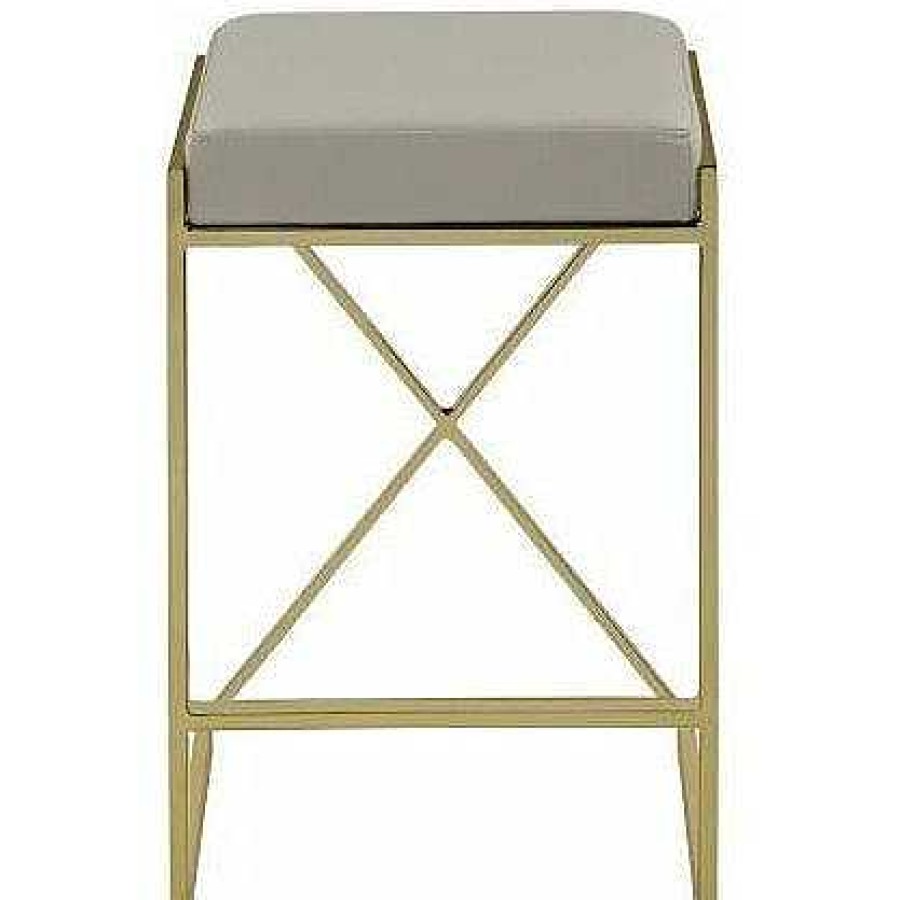 Comedor Casa Muebles | Bar Stool With Taupe Leatherette Seat 24"