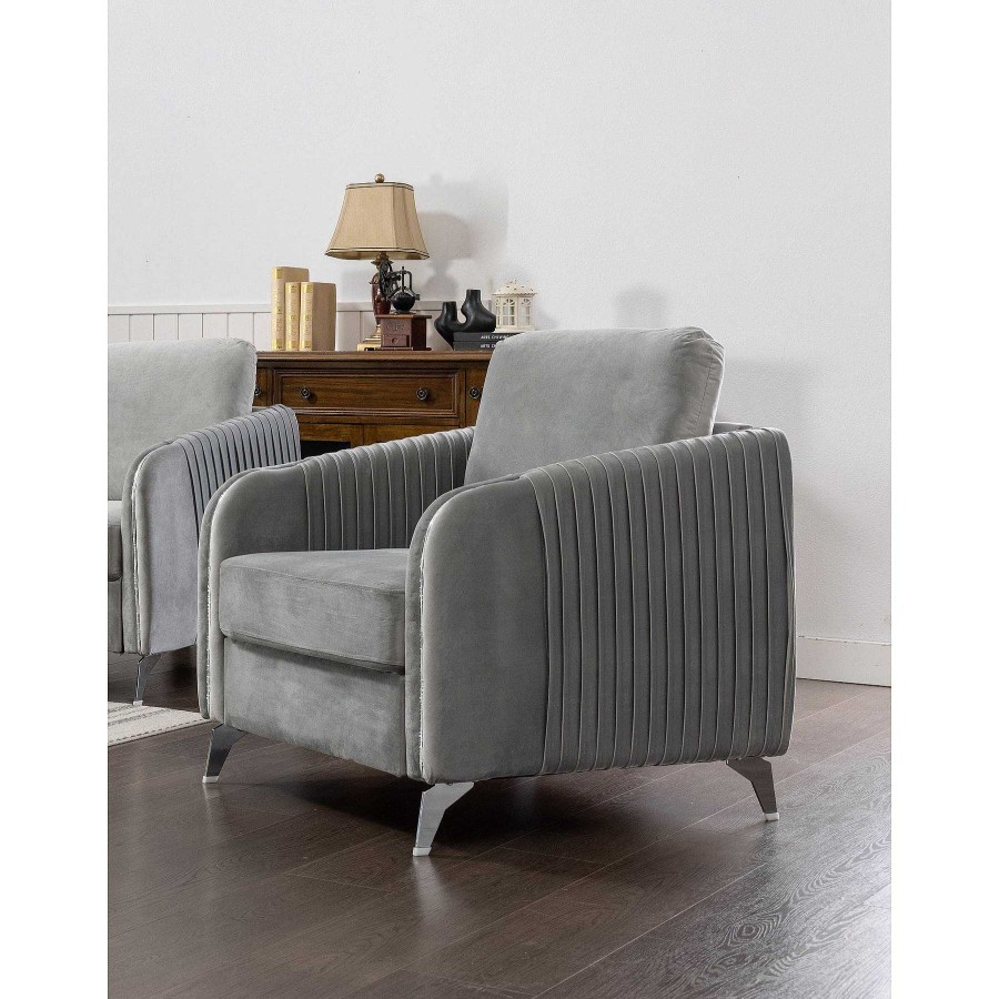 Salas Casa Muebles | Velvet Fabric Chair Living Room