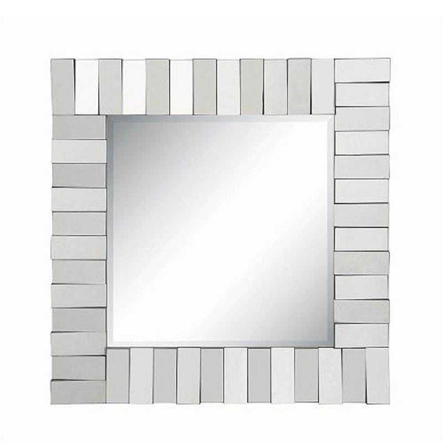 Decor Casa Muebles | Tanwen Square Wall Mirror With Layered Panel Silver