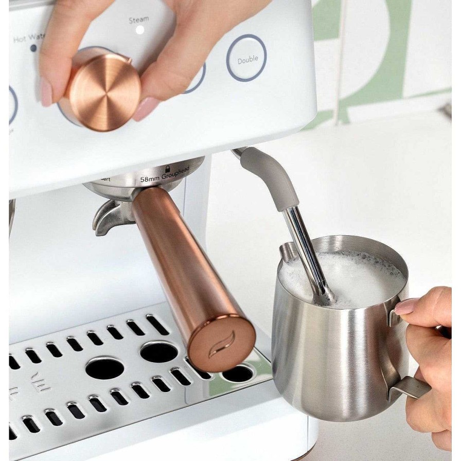 Enseres Casa Muebles | Caf Bellissimo Semi Automatic Espresso Machine + Frother / Matte White