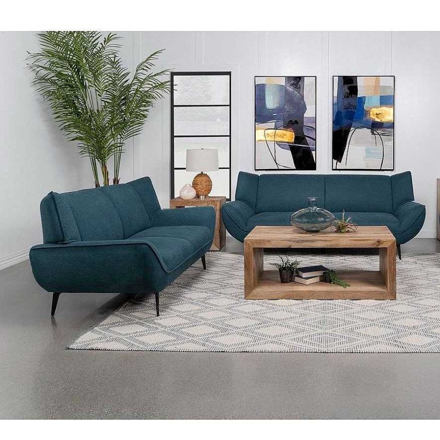 Salas Casa Muebles | Acton Upholstered Flared Arm Sofa Teal Blue